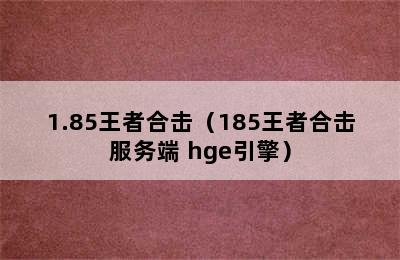 1.85王者合击（185王者合击服务端 hge引擎）